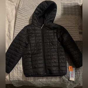 Cat & Jack Black Quilted Hooded Puffer Jacket 4t/5t NWT